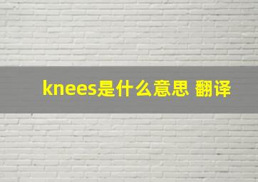 knees是什么意思 翻译